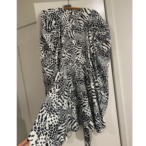 ROTATE by Birger Christensen Tara Taffeta zebra-print minidress - Picture 5 of 13
